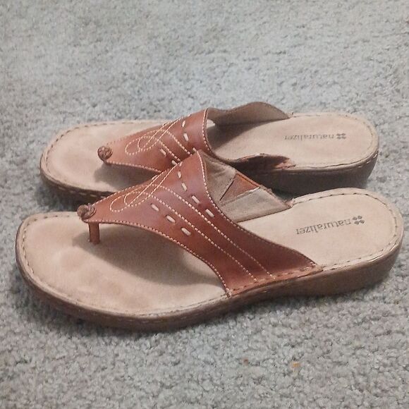 Naturalizer Canna brown leather sandals  Sz 9W  EUC - Picture 3 of 8